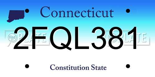 2FQL381 Connecticut License Plate