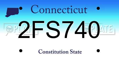 2FS740 Connecticut License Plate