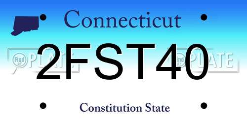 2FST40 Connecticut License Plate