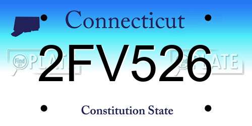 2FV526 Connecticut License Plate