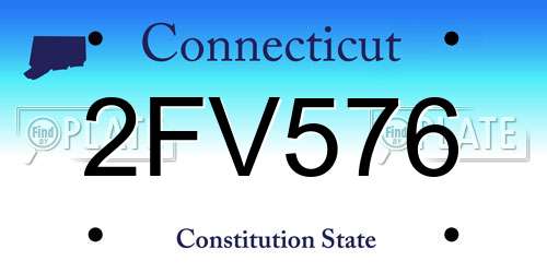 2FV576 Connecticut License Plate