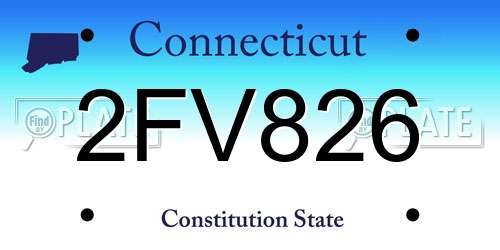 2FV826 Connecticut License Plate