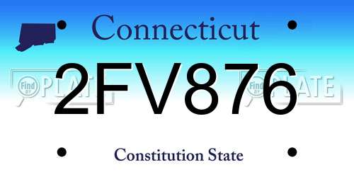 2FV876 Connecticut License Plate