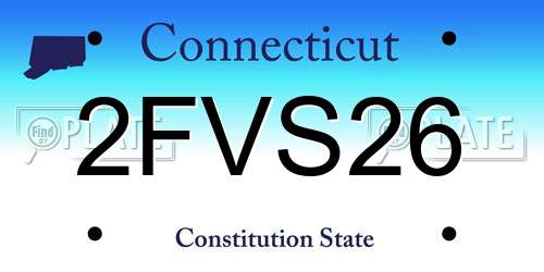 2FVS26 Connecticut License Plate