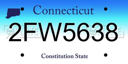 2FW5638 Connecticut License Plate
