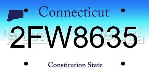 2FW8635 Connecticut License Plate