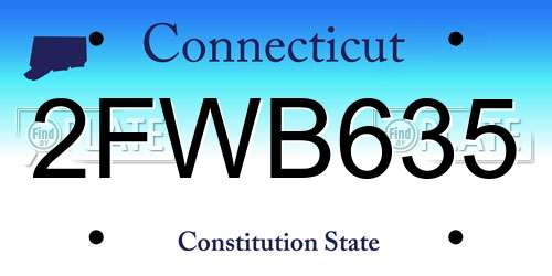 2FWB635 Connecticut License Plate