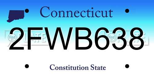 2FWB638 Connecticut License Plate
