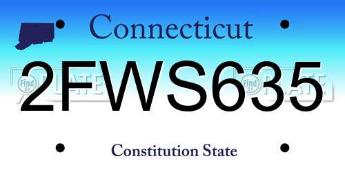 2FWS635 Connecticut License Plate