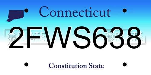 2FWS638 Connecticut License Plate