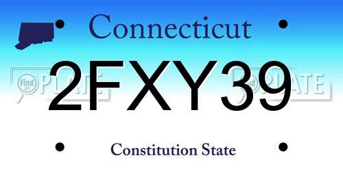 2FXY39 Connecticut License Plate