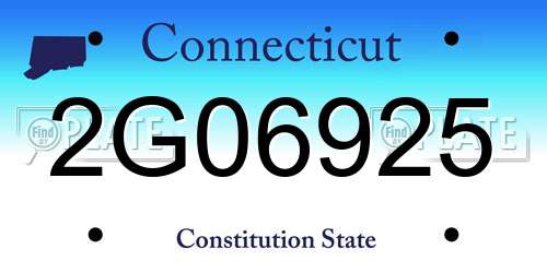2G06925 Connecticut License Plate