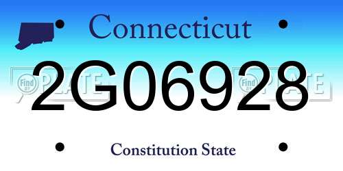 2G06928 Connecticut License Plate