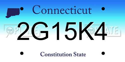 2G15K4 Connecticut License Plate