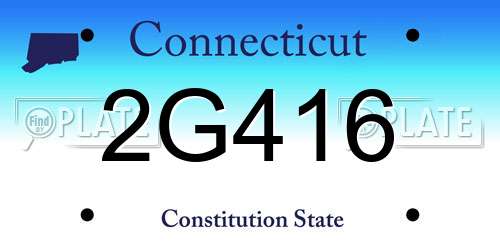2G416 Connecticut License Plate