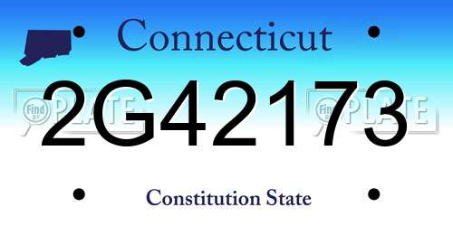 2G42173 Connecticut License Plate