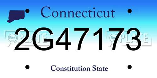 2G47173 Connecticut License Plate