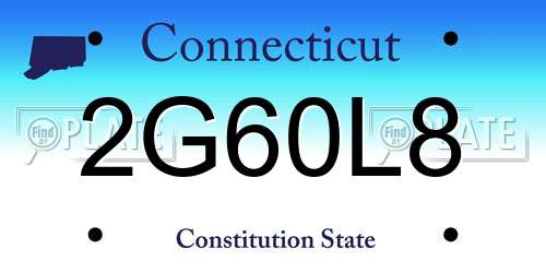 2G60L8 Connecticut License Plate