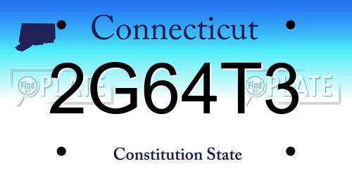 2G64T3 Connecticut License Plate