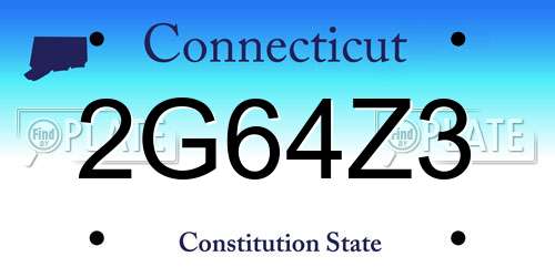 2G64Z3 Connecticut License Plate