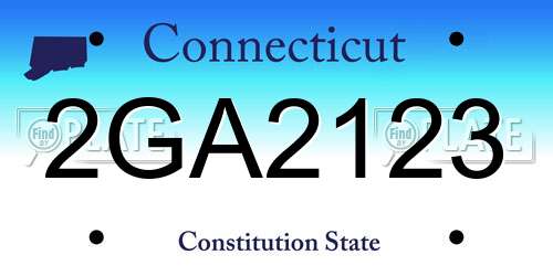 2GA2123 Connecticut License Plate