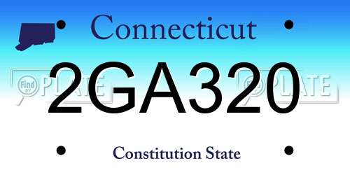 2GA320 Connecticut License Plate