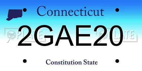 2GAE20 Connecticut License Plate