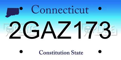 2GAZ173 Connecticut License Plate