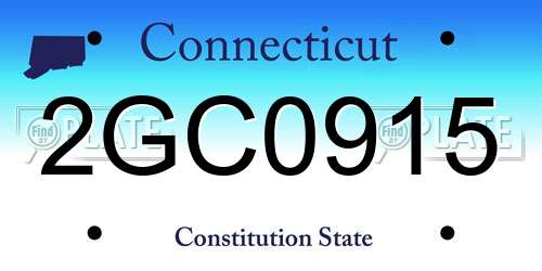 2GC0915 Connecticut License Plate