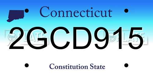 2GCD915 Connecticut License Plate