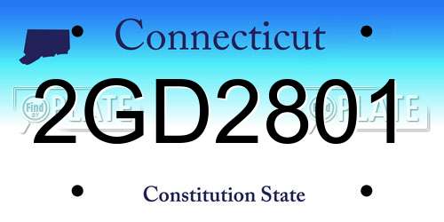 2GD2801 Connecticut License Plate