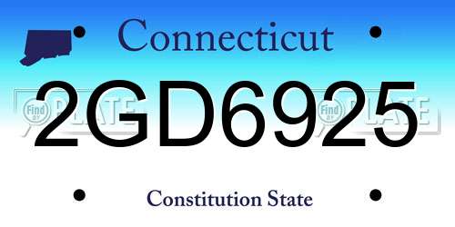 2GD6925 Connecticut License Plate