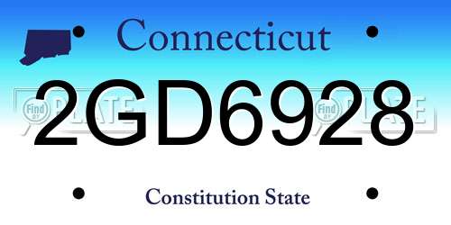 2GD6928 Connecticut License Plate
