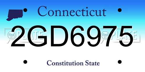 2GD6975 Connecticut License Plate
