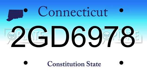 2GD6978 Connecticut License Plate