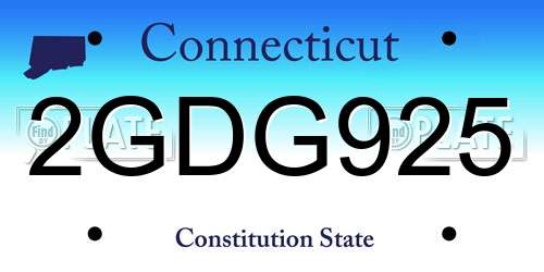2GDG925 Connecticut License Plate