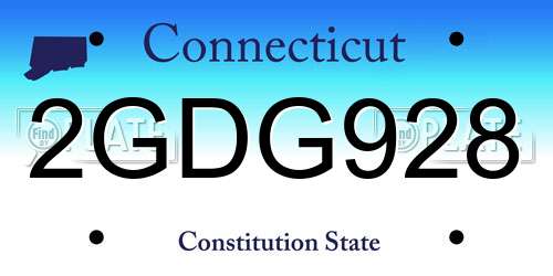 2GDG928 Connecticut License Plate