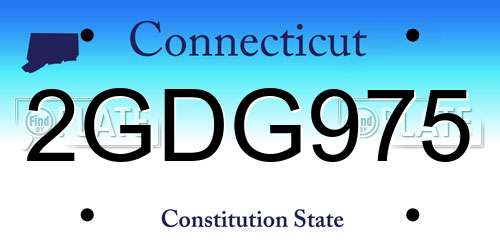 2GDG975 Connecticut License Plate