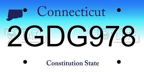 2GDG978 Connecticut License Plate