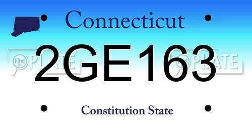 2GE163 Connecticut License Plate