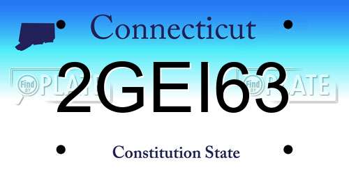 2GEI63 Connecticut License Plate