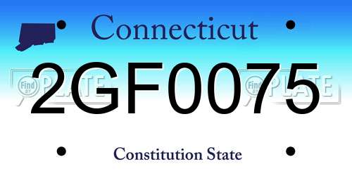 2GF0075 Connecticut License Plate