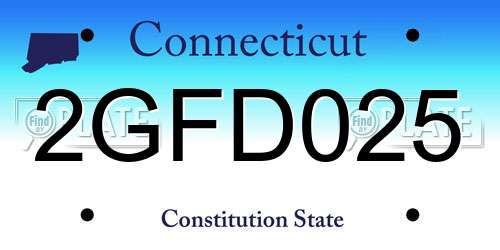 2GFD025 Connecticut License Plate