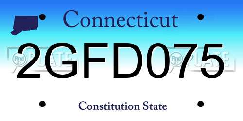 2GFD075 Connecticut License Plate