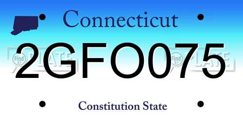 2GFO075 Connecticut License Plate
