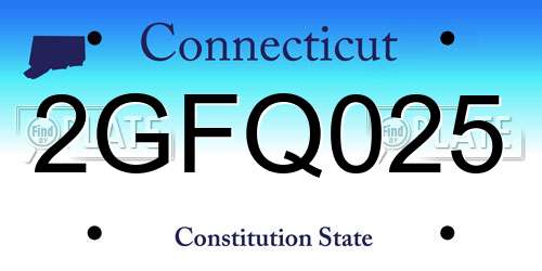 2GFQ025 Connecticut License Plate
