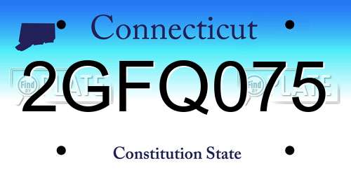 2GFQ075 Connecticut License Plate