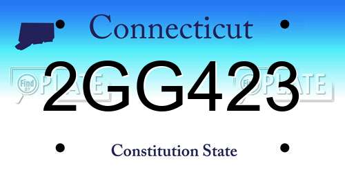 2GG423 Connecticut License Plate