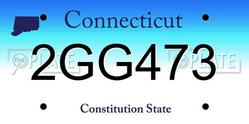 2GG473 Connecticut License Plate