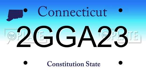 2GGA23 Connecticut License Plate